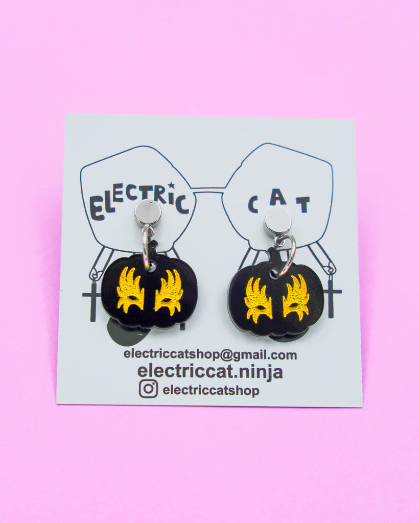 Kiss / Gene Simmons acrylic pumpkin earrings