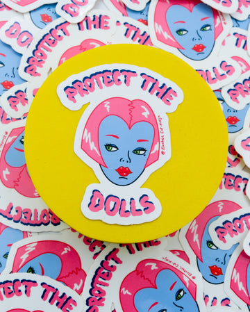 Protect the dolls sticker by electric cat