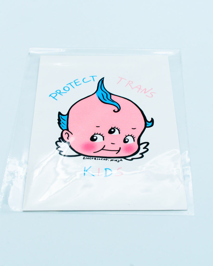 kewpie baby protect trans kids small print by electric cat
