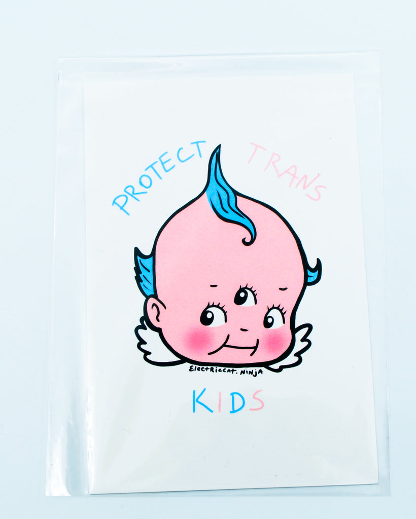kewpie baby protect trans kids small print by electric cat