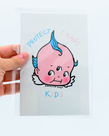 kewpie baby protect trans kids small print by electric cat