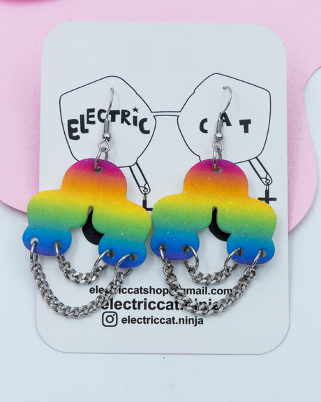 rainbow cloud earrings by electric cat