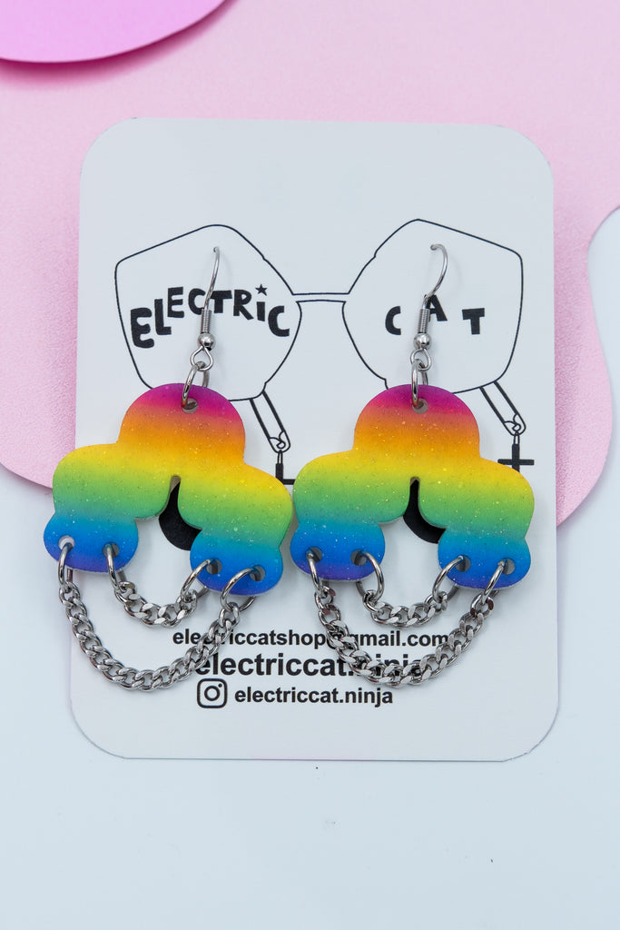 rainbow cloud earrings by electric cat