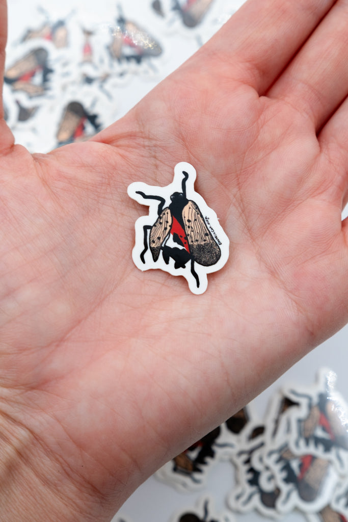 spotted lantern fly sticker by electric cat