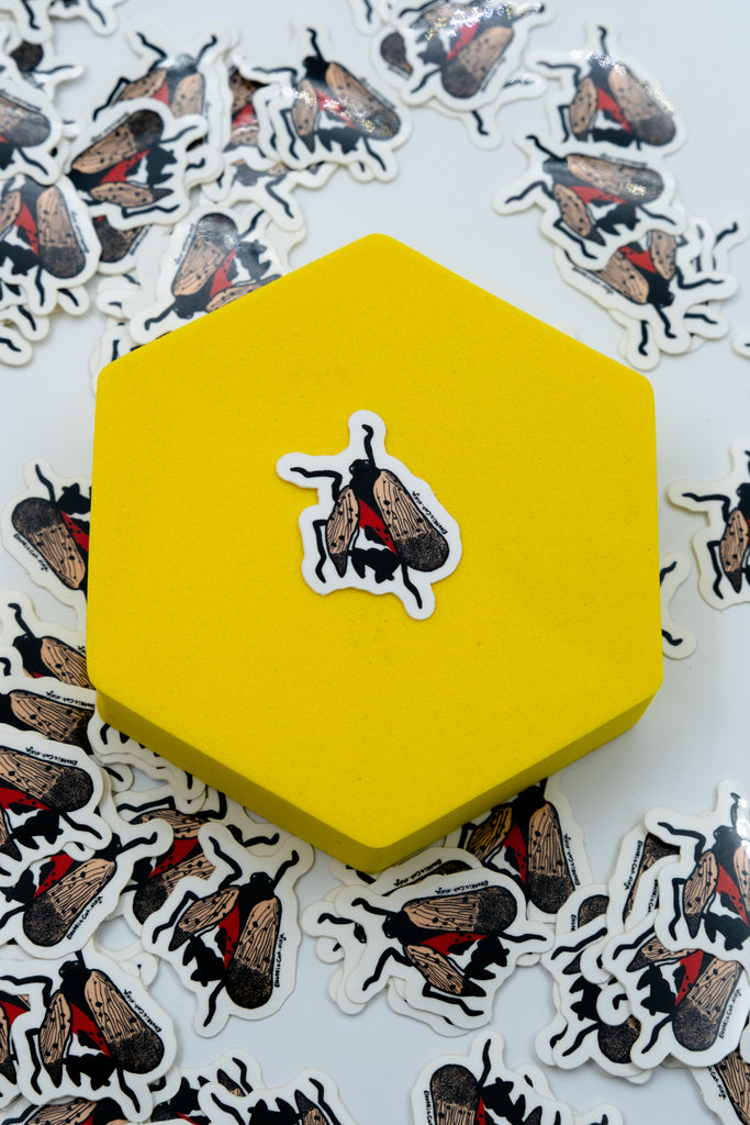 spotted lantern fly sticker by electric cat