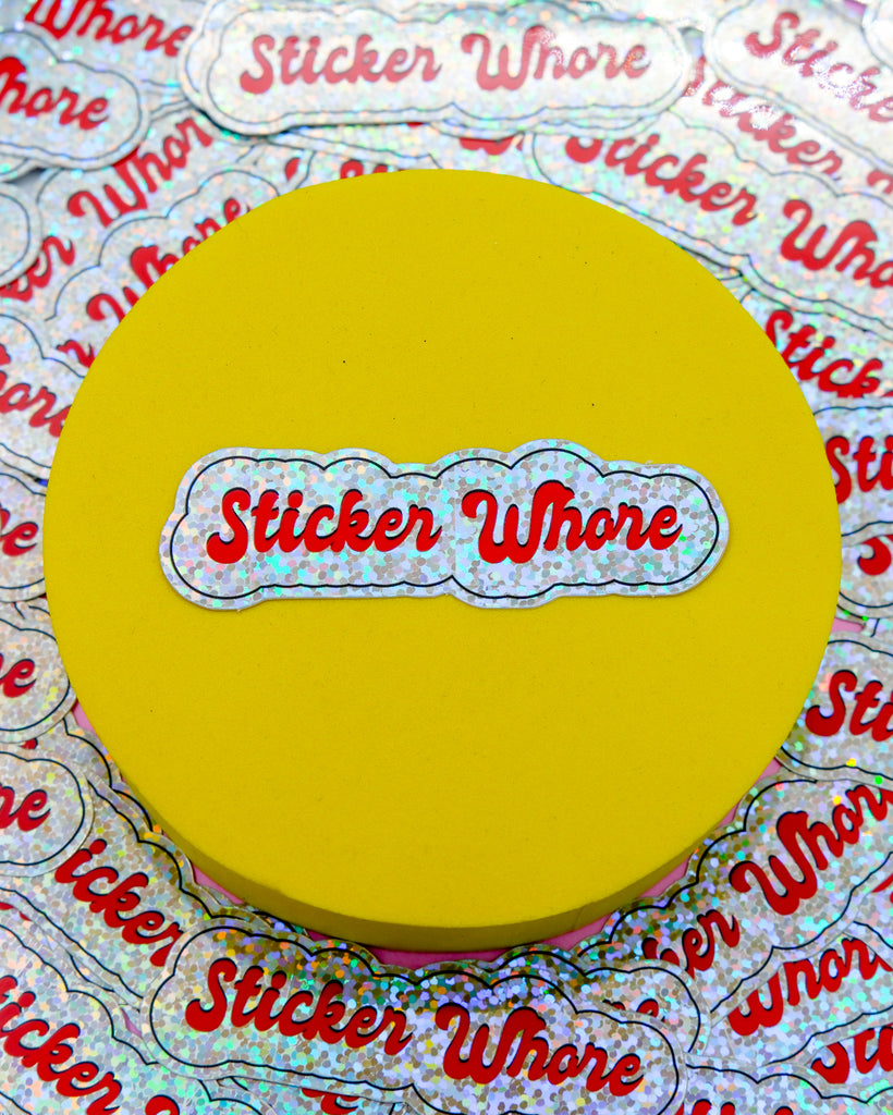 sticker whore sticker by electric cat