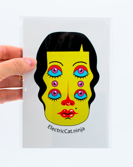 trippy flapper face small print by electric cat