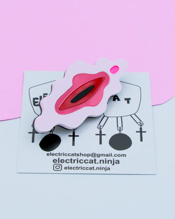 acrylic vagina brooch pin by electric cat