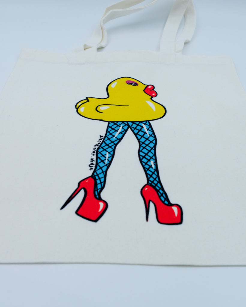 sassy duck canvas tote bag by electric cat