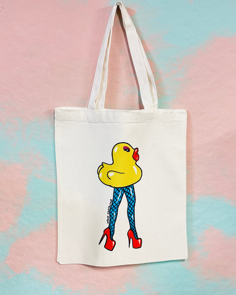sassy duck canvas tote bag by electric cat