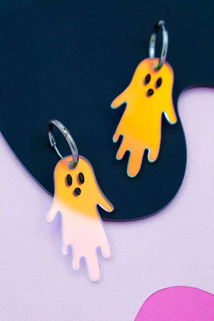 iridescent ghost hoops by electric cat