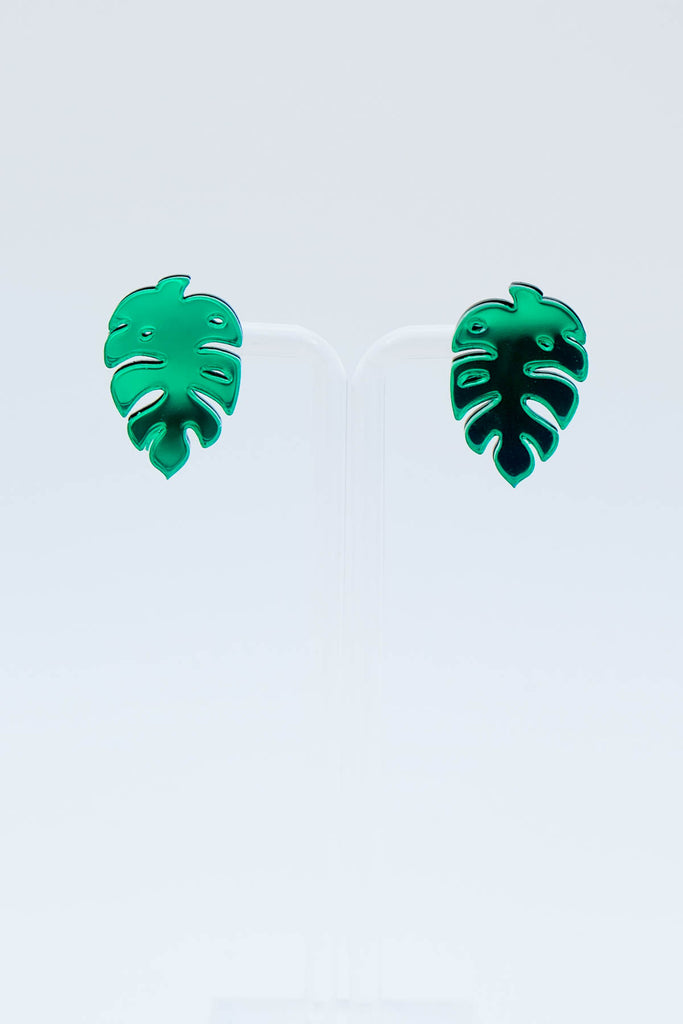 monstera studs by electric cat