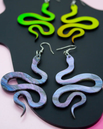 Acrylic snake earrings by Electric Cat