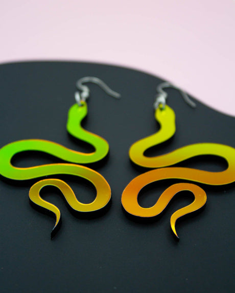 Acrylic snake earrings by Electric Cat