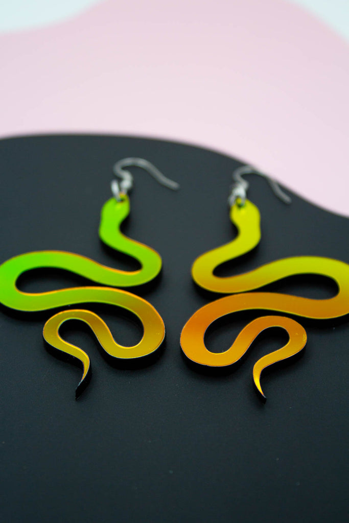 Acrylic snake earrings by Electric Cat